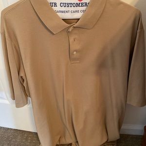 Men’s Lands’ End Tan Short Sleeve Polo
